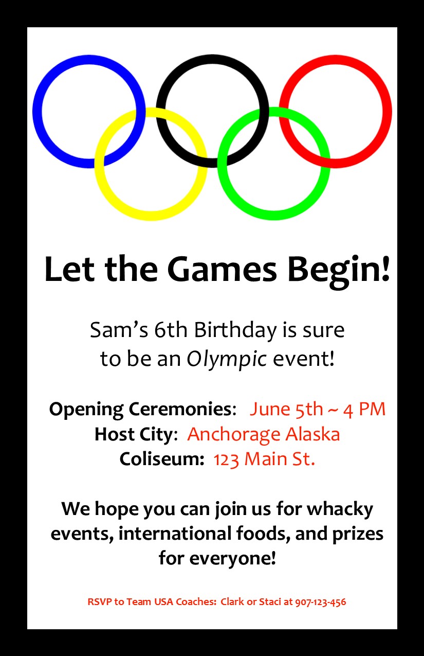 An Olympic Birthday Party â Profoundly Ordinary